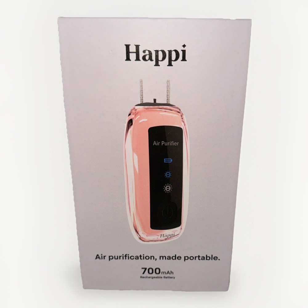 Happi Go Wearable Air Purifier Necklace Rechargeable Ionizer KJ06 Pink - Sealed